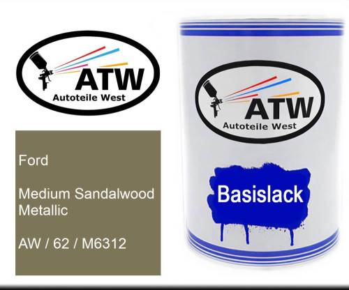 Ford, Medium Sandalwood Metallic, AW / 62 / M6312: 500ml Lackdose, von ATW Autoteile West.